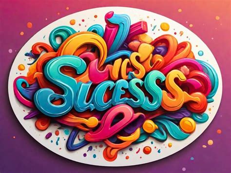 Premium Photo Success Creative Word Text With Handwritten Rainbow