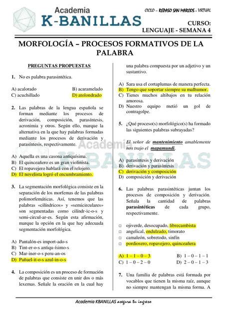 Morfología procesos formativos de la palabra JERIOT uDocz