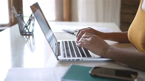 Closeup Black Woman Hands Typing On Lapt Stock Video Pond5