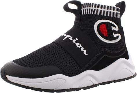 Champion Boys Rally Pro Big C Knit Sock Parte Superior Tenis Negro