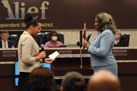 Alief Isd On Twitter Janet Spurlock Takes The Oath Of Office For The