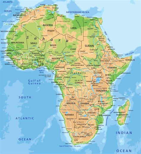 Carte De L Afrique Cartes Sur Le Continent Africains Pays Relief Villes