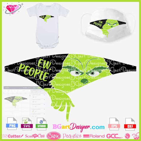 Lll Download Grinch Ew People Layer Design Cricut Silhouette Mask