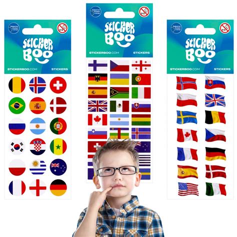 Zestaw Naklejek Dla Dzieci Naklejki Flagi Stickerboo Sklep EMPIK