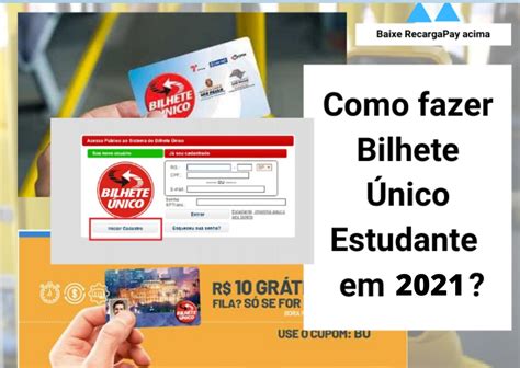 Como fazer bilhete único estudante Online Recargabilheteunico