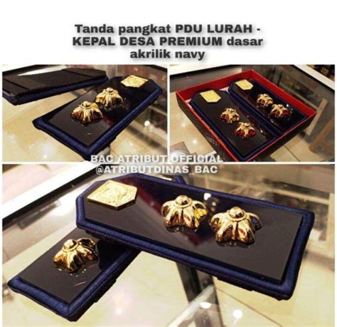 Pangkat Pdu Lurah Kades Latar Akrilik Original Goldplate Exclusive