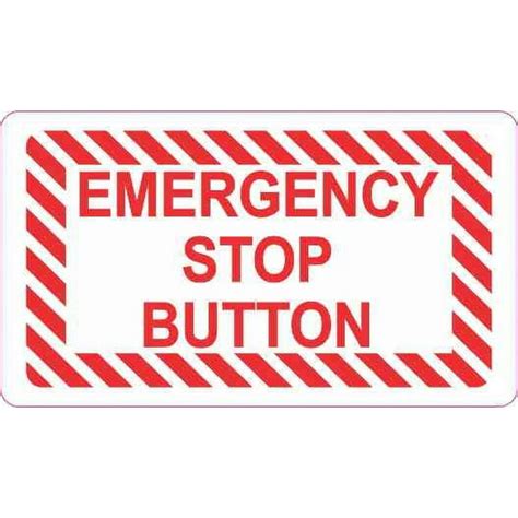 35in X 2in Emergency Stop Button Magnet Vinyl Magnetic Wall Sign