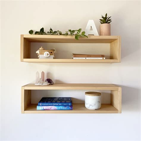 Floating Box Shelf Wood Cube Shelf Timber Floatings Etsy Australia