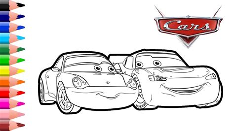 Lightning Mcqueen And Sally From Cars 3 Coloring Page Coloring For