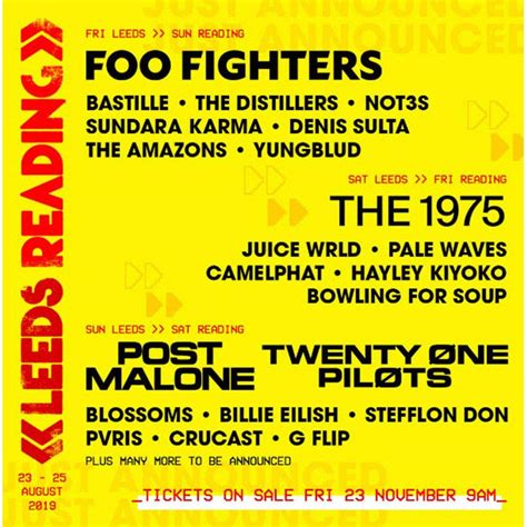 Foo Fighters, The 1975 Confirmed To Headline Reading And Leeds 2019