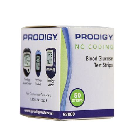 PRODIGY No Coding Blood Glucose Test Strips 50 Strips 52800 For