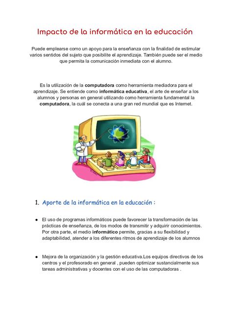 Calaméo Impacto De La Informática En La Educación