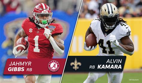 Top Nfl Draft Rb Jahmyr Gibbs Compared To Saints Star Alvin Kamara