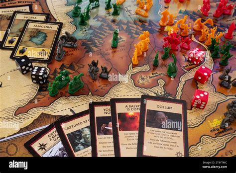 Close Up To A Lord Of The Rings Risk Strategy Board Game Trilogy