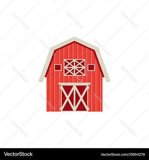 Flat Barn Icon Isolated On White Background Vector Image