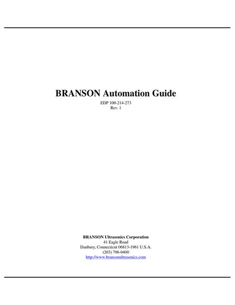 BRANSON 2000 SERIES MANUAL Pdf Download | ManualsLib