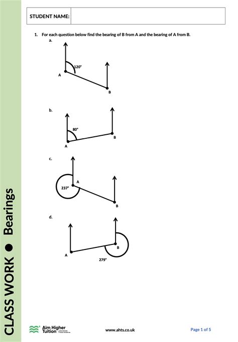 Bearings Geometry Measures KS3 GCSE Teaching Resources