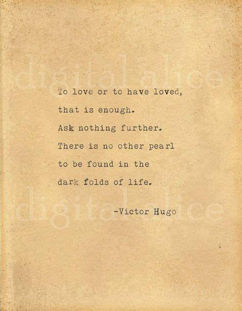 Vintage Typewriter Print Victor Hugo Love Quote Wall Art Instant