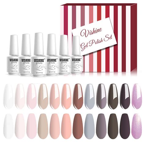 Amazon Vishine Gel Polish Set Nude Gray Series Colors Nail