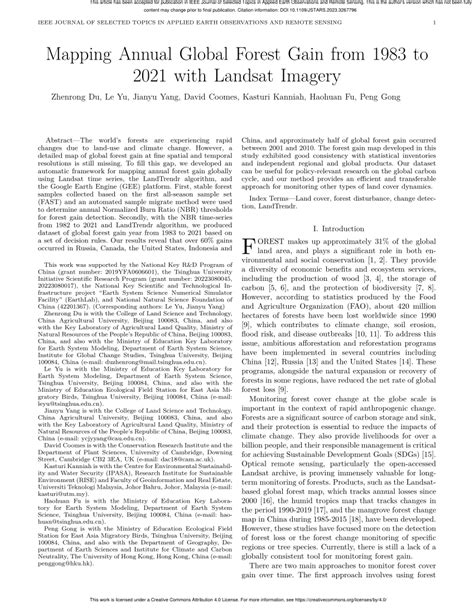 PDF Mapping Annual Global Forest Gain From 1983 To 2021 With Landsat