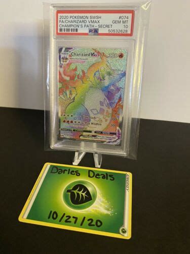 Pokemon Champions Path Charizard VMAX Rainbow Secret Rare 74 73 PSA 10