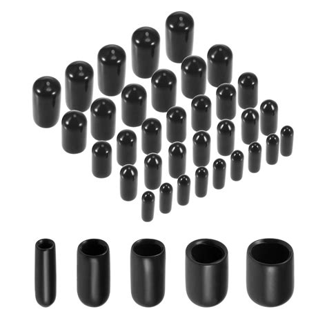 Pcs Round Rubber End Caps Black Vinyl