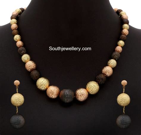 Trendy Gold Balls Necklace Set Indian Jewellery Designs