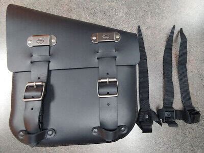 OEM Genuine Harley Davidson Black Leather Swingarm Bag 90201567 Softail