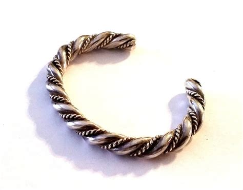 Vintage Sterling Silver Braided Cuff Bracelet Etsy