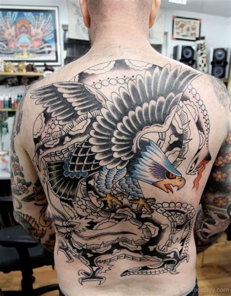 Attractive Eagle Tattoo On Back Tattoos Designs