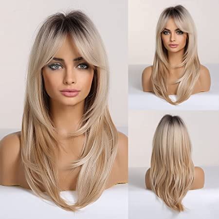 Amazon Haircube Long Layered Blonde Wigs For Women Synthetic Hair