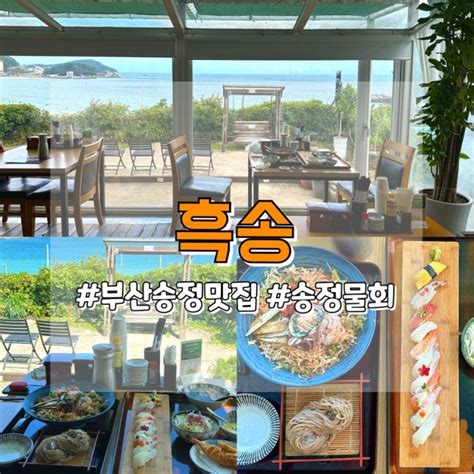 부산 송정 해수욕장 스시and물회 맛집 흑송 방문후기♥ 부산 기장 오션뷰 맛집 추천 네이버 블로그