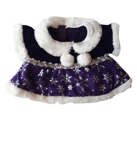 Buy Purple Snowflake Dress Outfit Teddy Bear Clothes Fits Most 14" - 18 ...