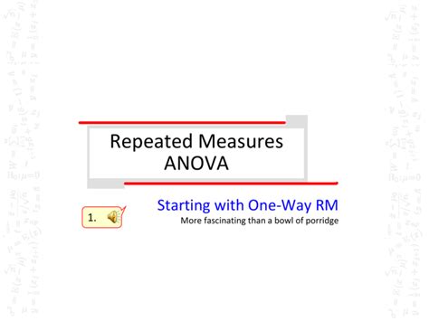 One Way Analysis Of Variance