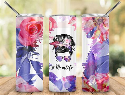 Mom Life 20oz Skinny Tumbler Bundle Png Sublimation Designs Etsy