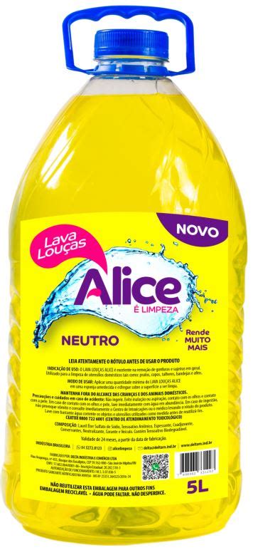 Detergente Lava Louças 5L Neutro Alice