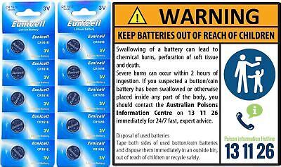 X Genuine Eunicell Coin Button Battery Cr V Lithium Cell X