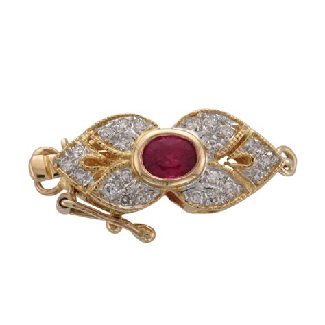 18CTY 1 ROW RUBY DIAMOND CLASP DIA 0 16CT RUBY 0 39CT Samuel Jones