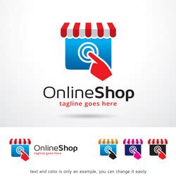 Gifts shop logo online emblem three Royalty Free Vector