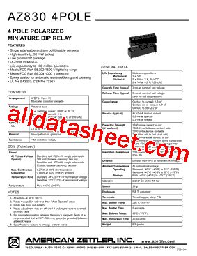 Az P Datasheet Pdf American Zettler Inc