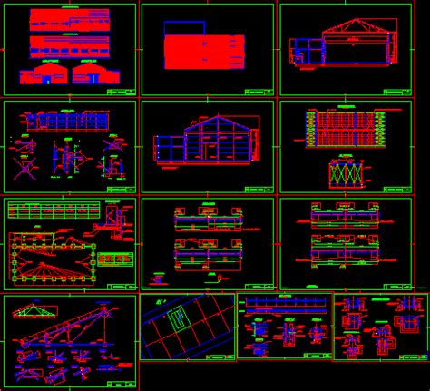 Industrial Nave With Bridge Crane Dwg Full Project For Autocad