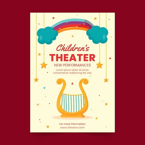 Plantilla de póster de espectáculo de teatro dibujado a mano Vector