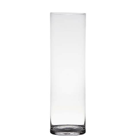 Transparante Home Basics Cylinder Vorm Vaas Vazen Van Glas X Cm