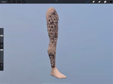 Procreate D Leg Object Models Procreate Tattoo Model D Etsy