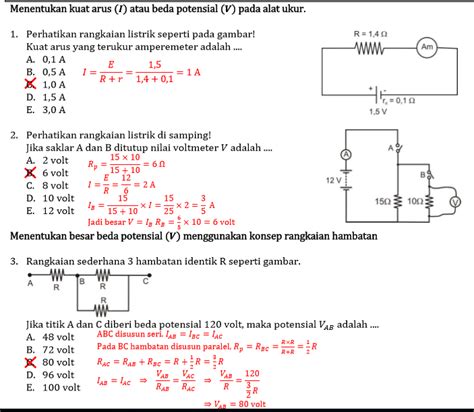 Soal Listrik Arus Searah Ujian