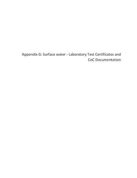 Pdf Appendix G Surface Water Laboratory Test Certificates