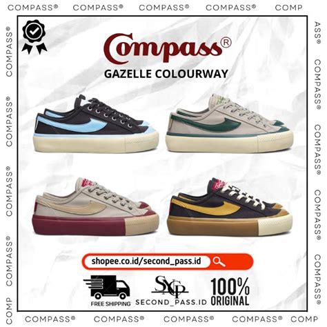 Jual Sepatu Compass Gazelle Low Choco Ice Wafer Green Maroon