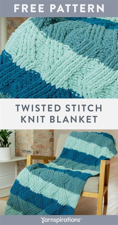 Free Bernat Twisted Stitch Knit Blanket Pattern Yarnspirations