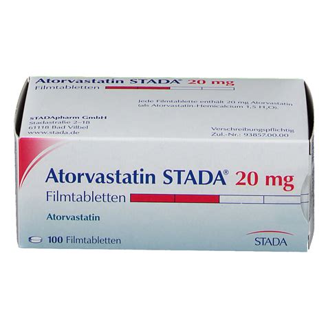 Atorvastatin STADA 20 Mg 100 St Mit Dem E Rezept Kaufen Shop Apotheke