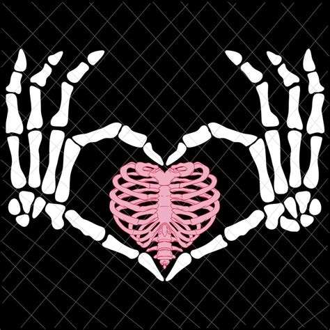 Skeleton Hand Heart Bones Funny Halloween Svg Skeleton Halloween Svg